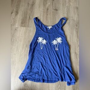 PINK Victoria's Secret Blue Tank Top with Palm Trees
